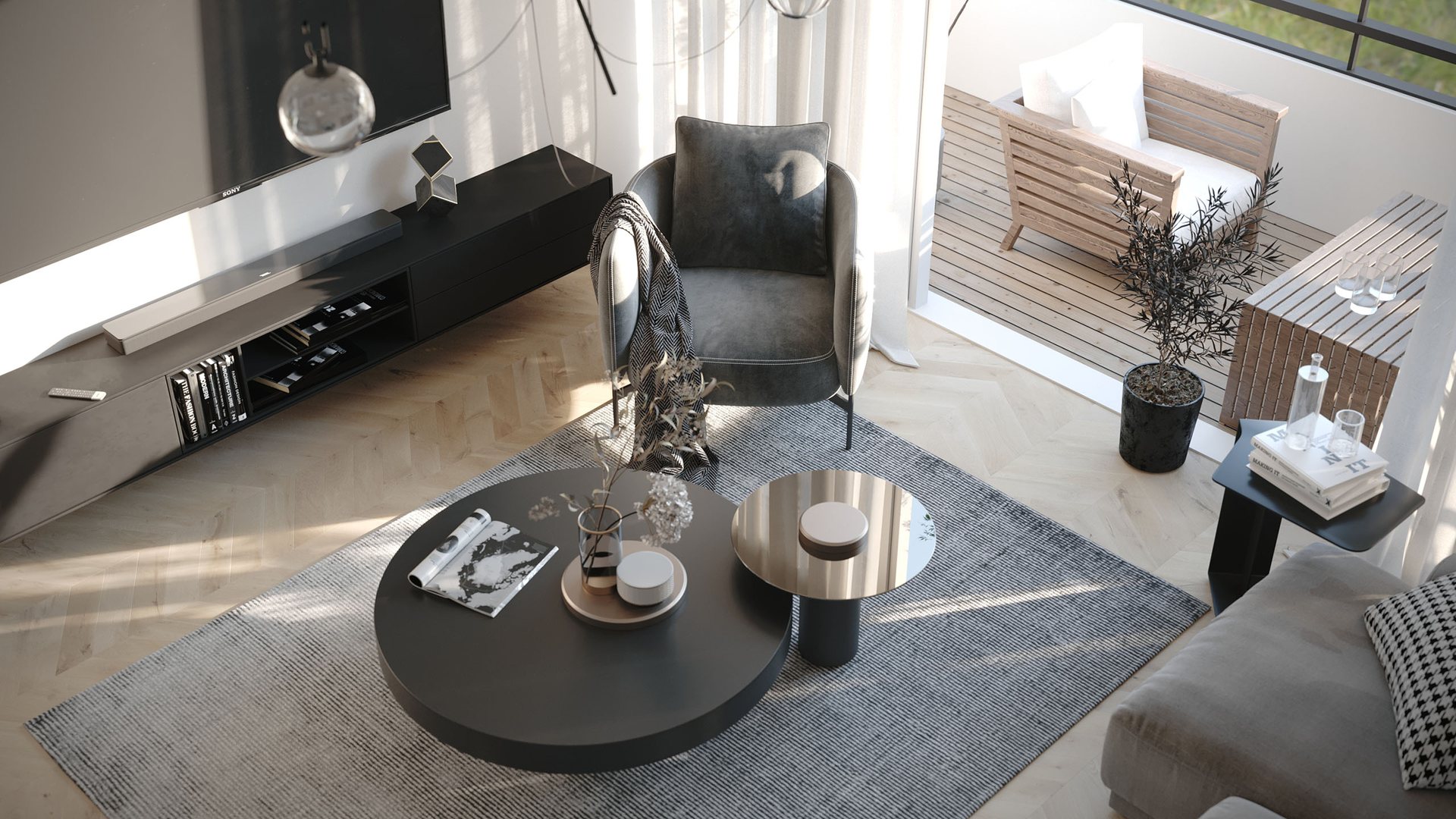 Minimalist Salon Konsepti - İç Mekân Görselleştirme